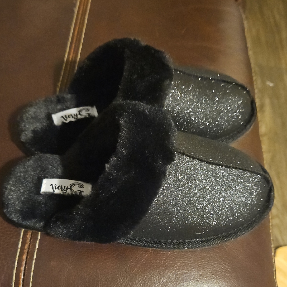 Sonoma Kids Glittery Black Slippers